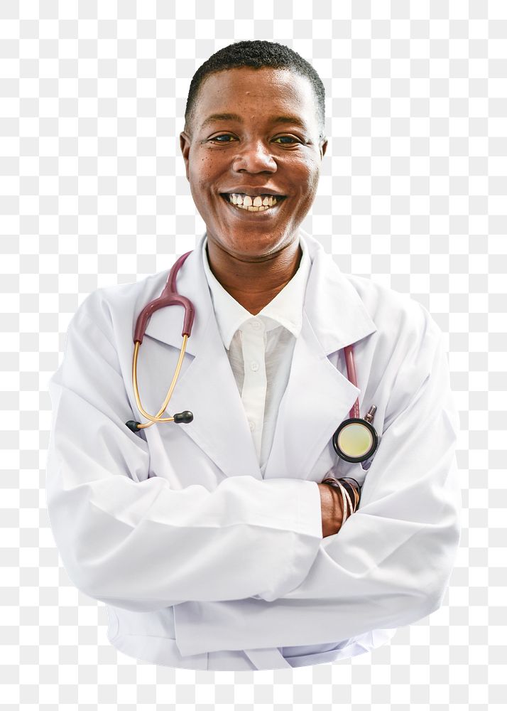PNG Happy doctor, collage element, transparent background