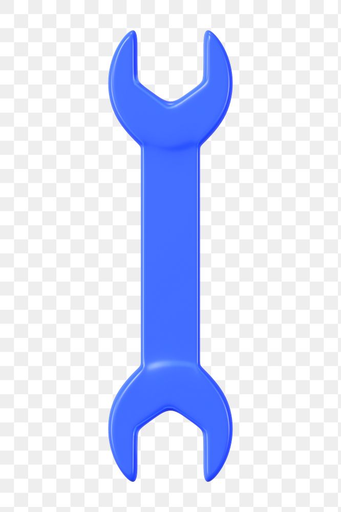 PNG 3D open-ended wrench, element illustration, transparent background