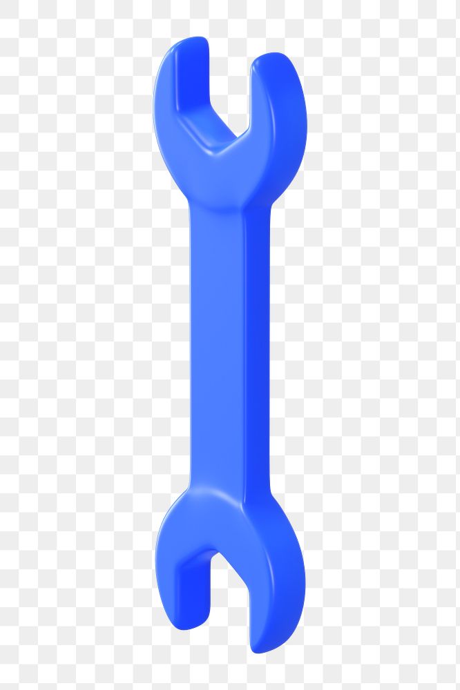 PNG 3D open-ended wrench, element illustration, transparent background