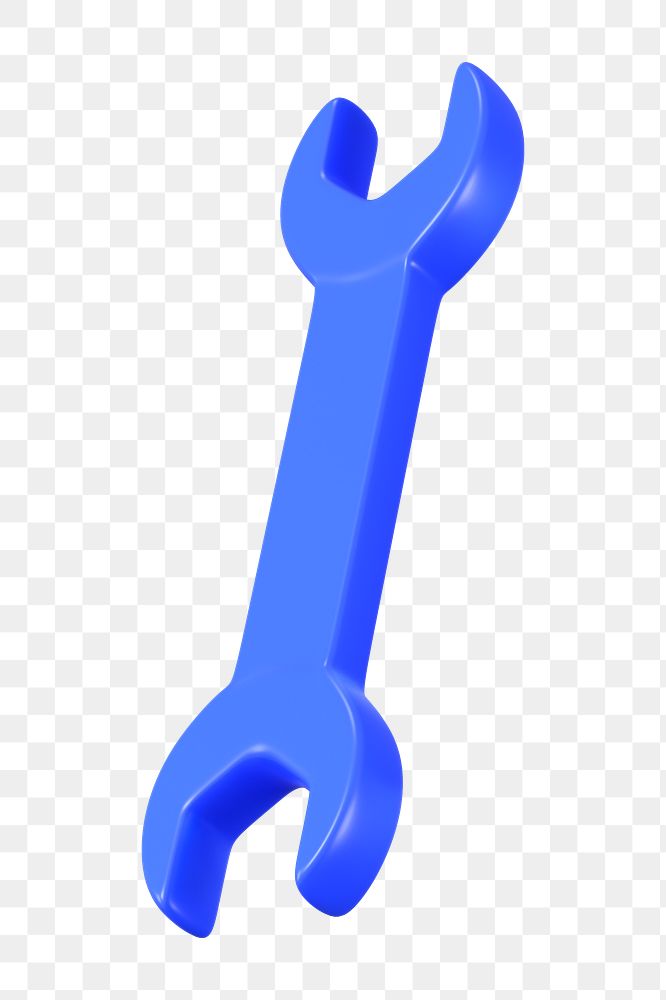 PNG 3D open-ended wrench, element illustration, transparent background