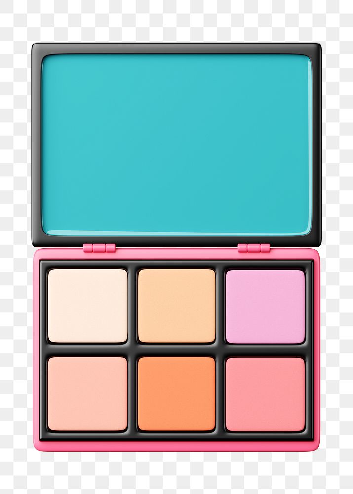 PNG 3D blush palette, element illustration, transparent background