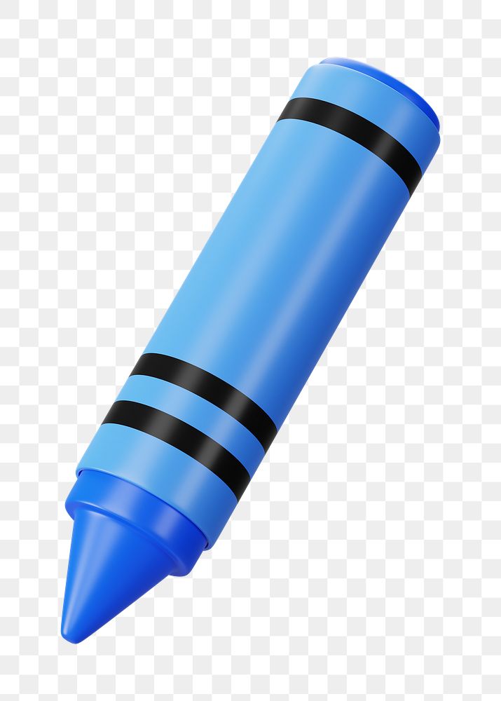 PNG 3D blue crayon, element illustration, transparent background