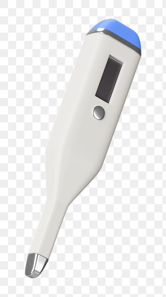 PNG 3D fever measure thermometer, element illustration, transparent background