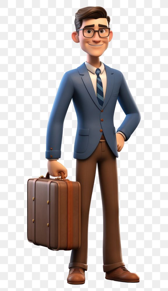 PNG Briefcase luggage cartoon adult. AI generated Image by rawpixel.
