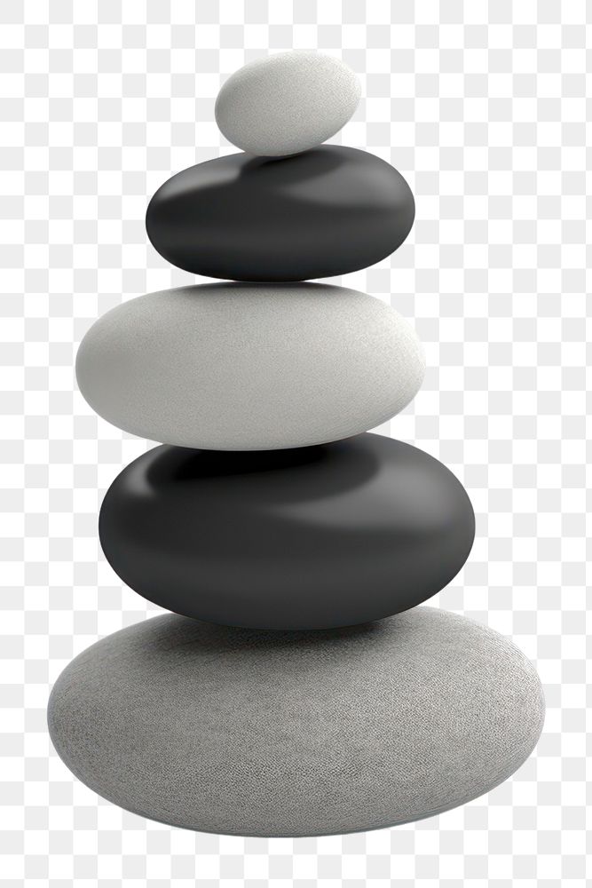 PNG Balance pebble stone black. AI generated Image by rawpixel.