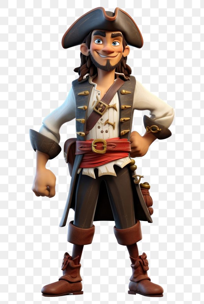 PNG Cartoon pirate white background portrait. AI generated Image by rawpixel.