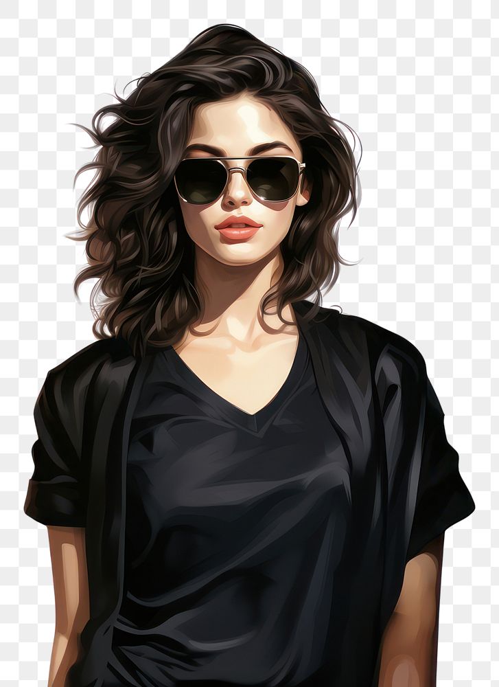 PNG Sunglasses fashion portrait t-shirt. AI generated Image by rawpixel.