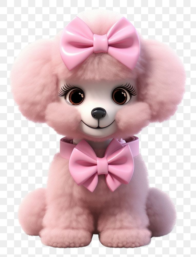 PNG  Cartoon poodle plush pink. AI generated Image by rawpixel.