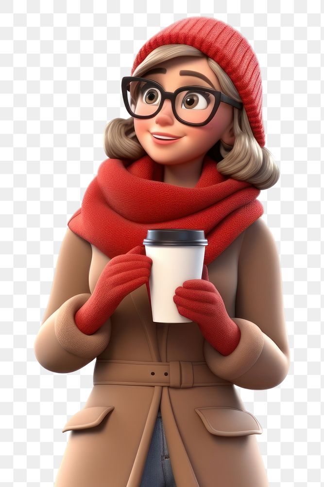 PNG Cartoon coffee adult woman. AI generated Image by rawpixel.