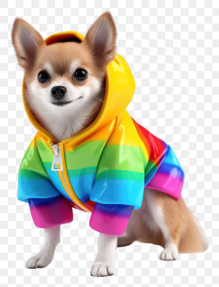PNG Dog rainbow mammal animal. AI generated Image by rawpixel.