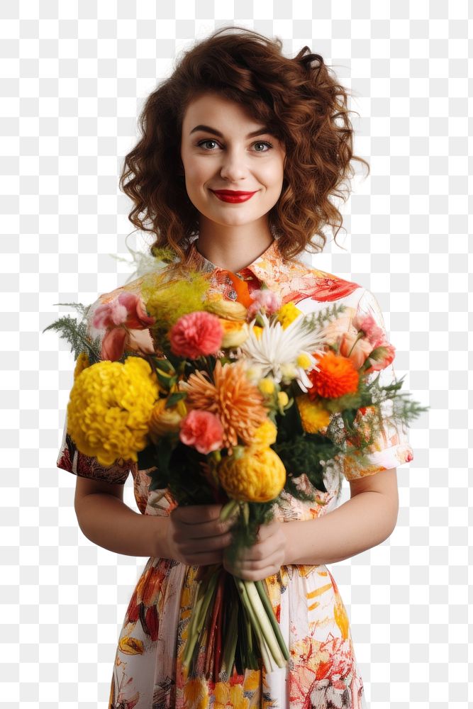 PNG Portrait flower dress adult. 