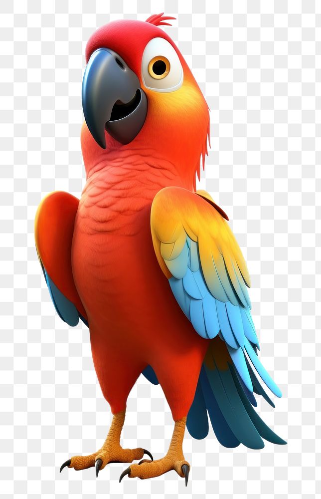 PNG Parrot cartoon animal bird. AI generated Image by rawpixel.