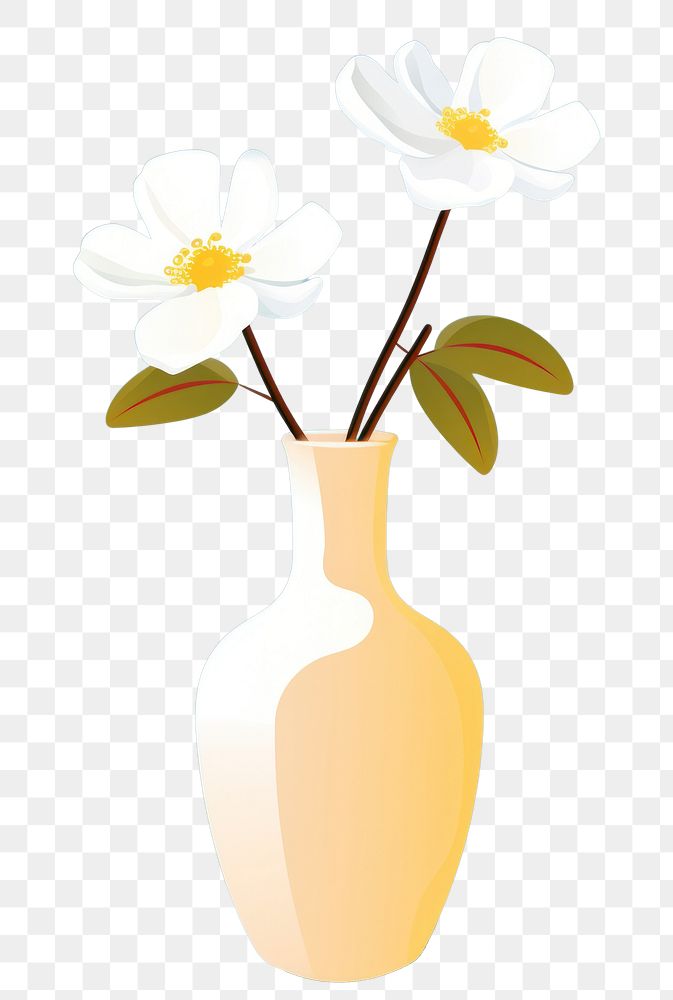 PNG Flower vase yellow plant. AI generated Image by rawpixel.