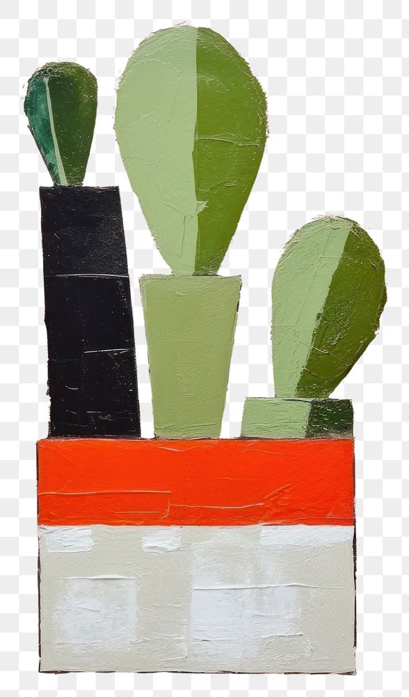 PNG Art painting cactus houseplant. 