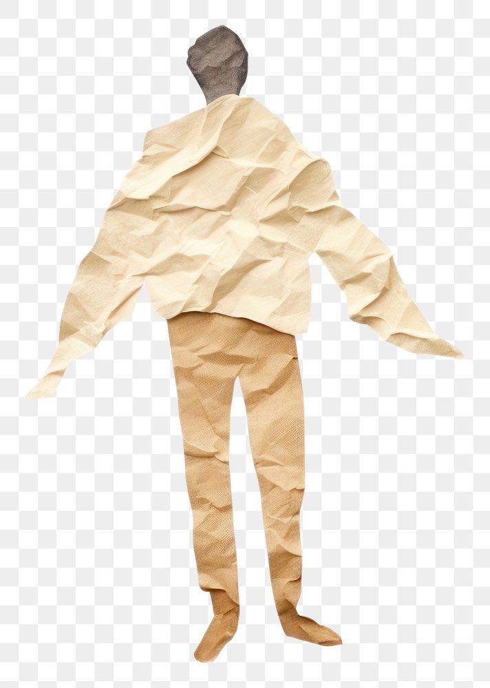 PNG Adult paper man white background. AI generated Image by rawpixel.