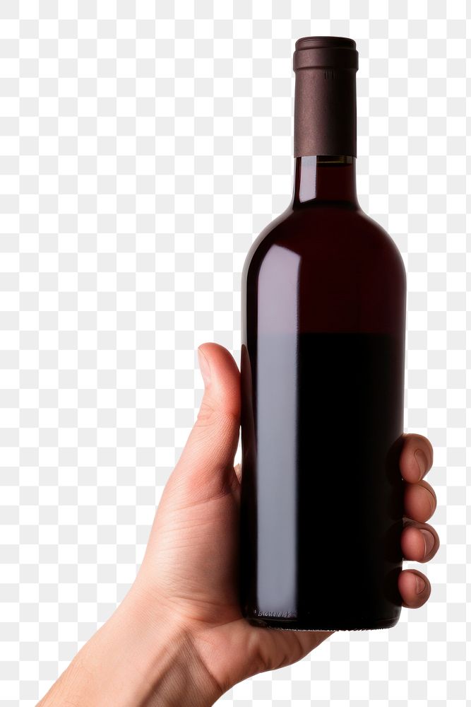 PNG Bottle wine holding drink. AI generated Image by rawpixel.