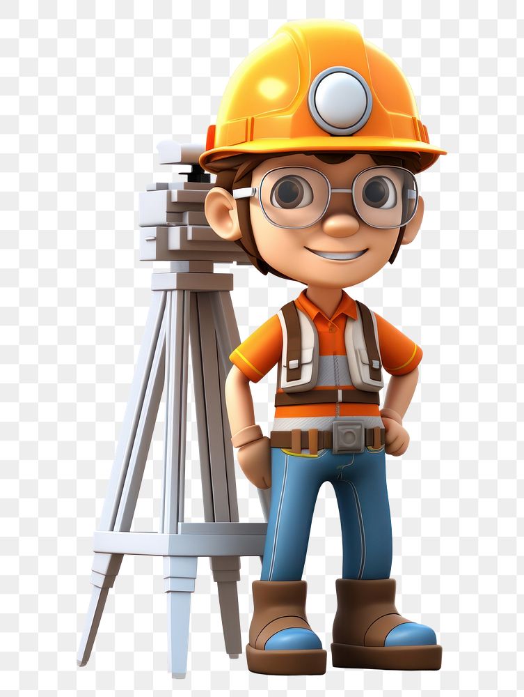 PNG Cartoon hardhat helmet tripod. 