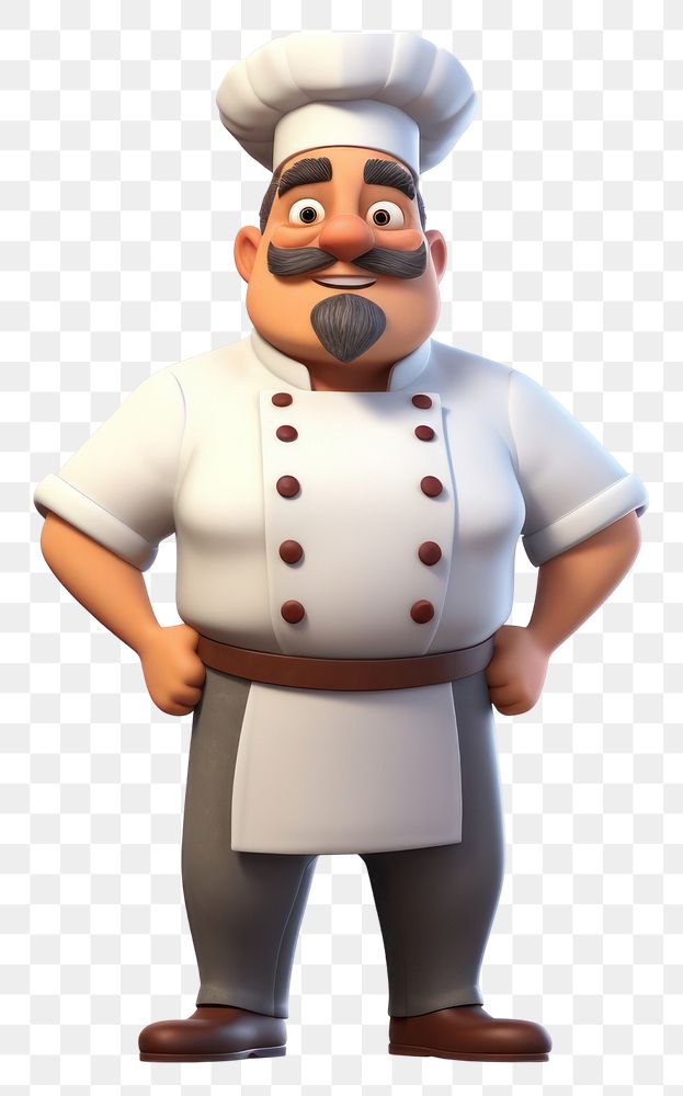 PNG Cartoon chef portrait standing. 