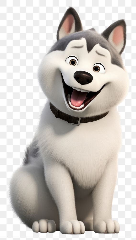 PNG Siberianhusky smiling cartoon mammal. AI generated Image by rawpixel.