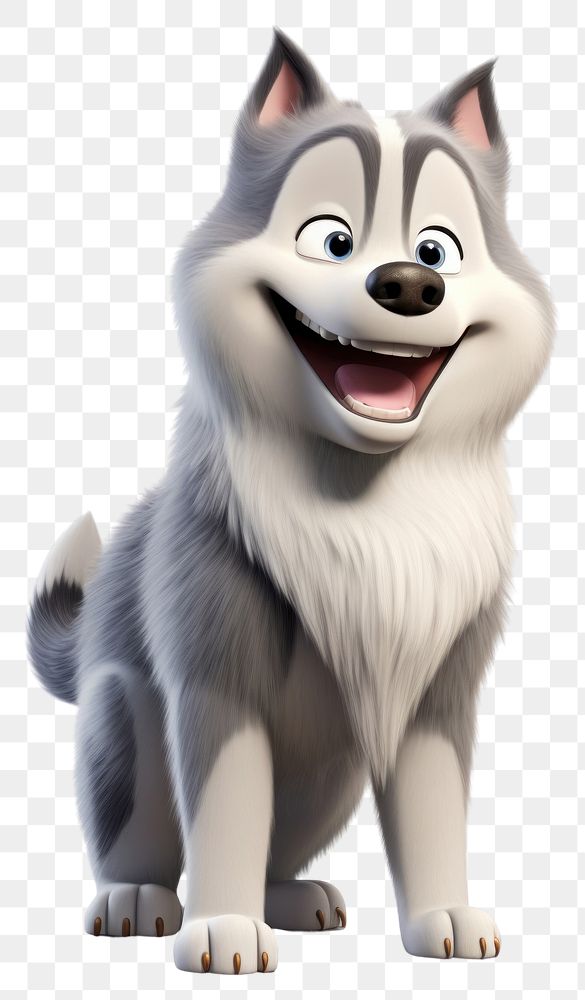 PNG Siberianhusky smiling cartoon mammal. AI generated Image by rawpixel.