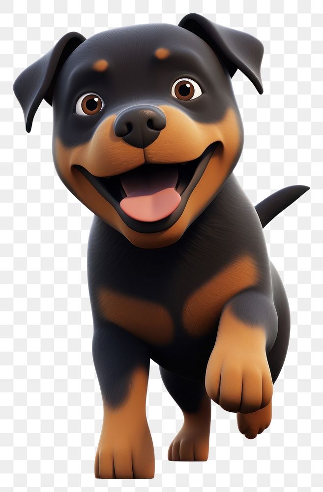 PNG Rottweiler cartoon mammal animal. AI generated Image by rawpixel.
