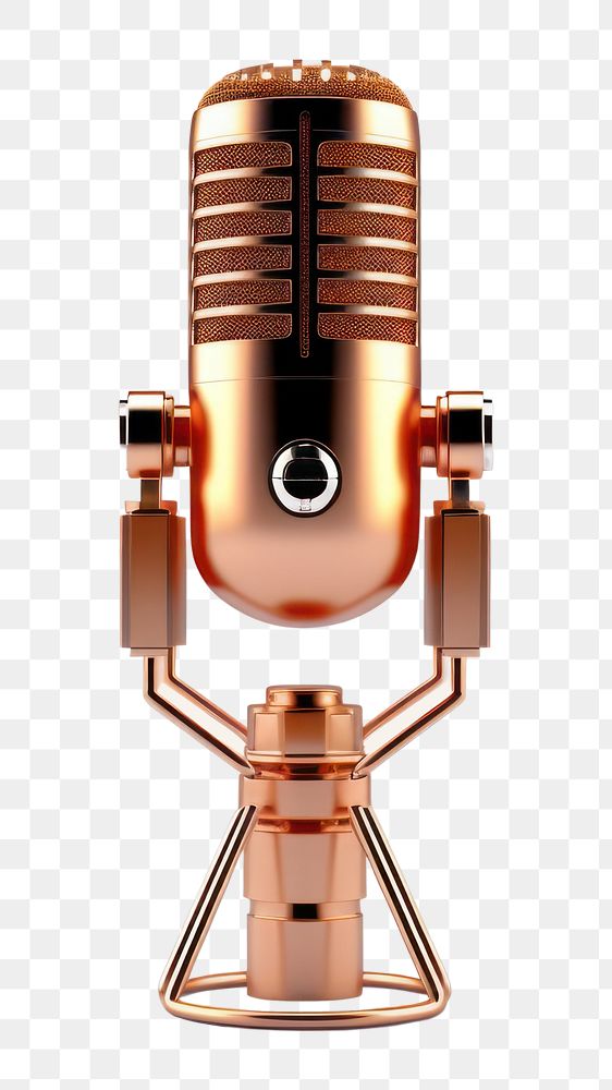 PNG Microphone white background technology copper. AI generated Image by rawpixel.