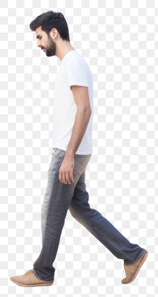 PNG Walking footwear standing jeans. AI generated Image by rawpixel.