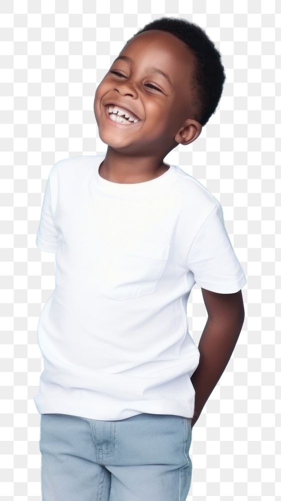 PNG Laughing t-shirt smile child. AI generated Image by rawpixel.