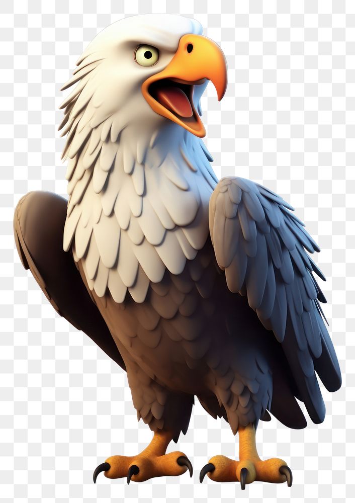 PNG Cartoon animal eagle bird. AI generated Image by rawpixel.