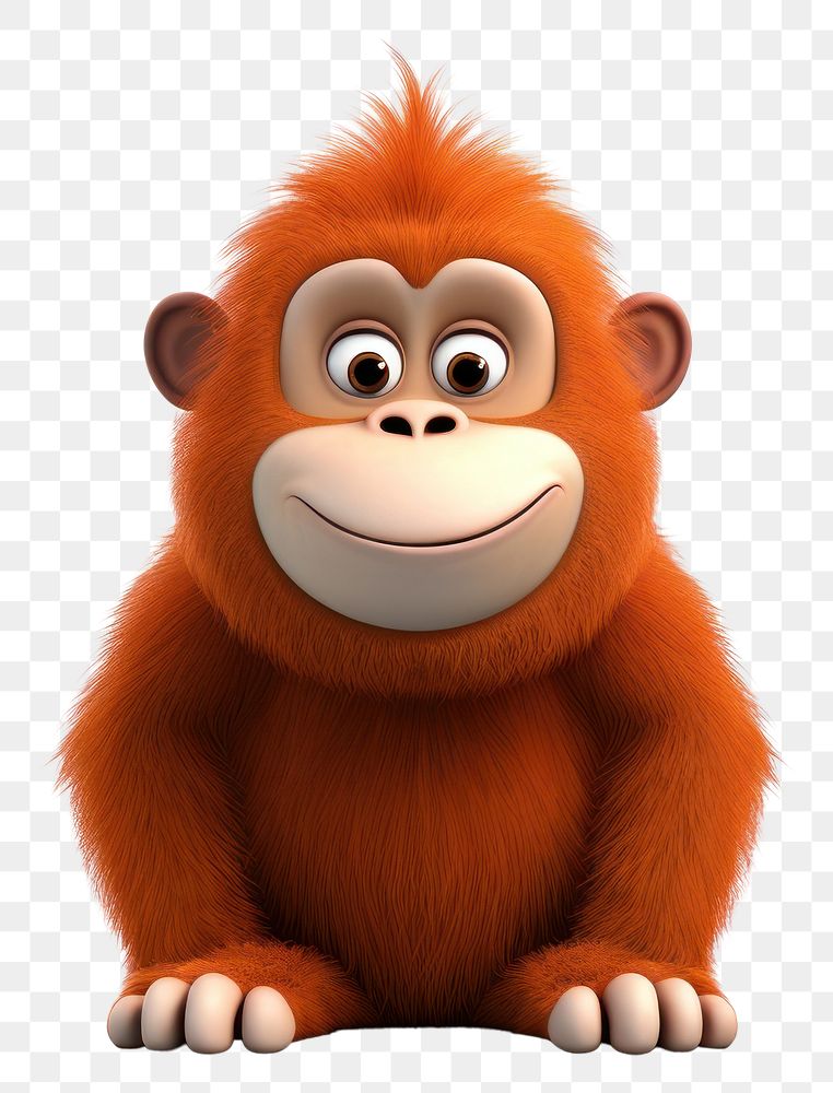PNG Orangutan wildlife cartoon mammal. AI generated Image by rawpixel.