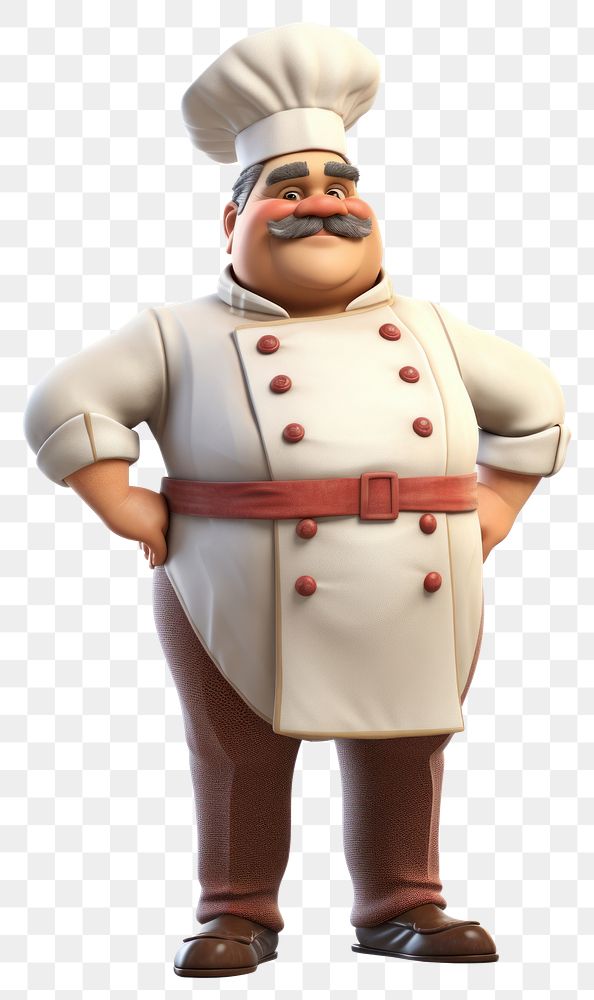 PNG Figurine chef portrait standing. 