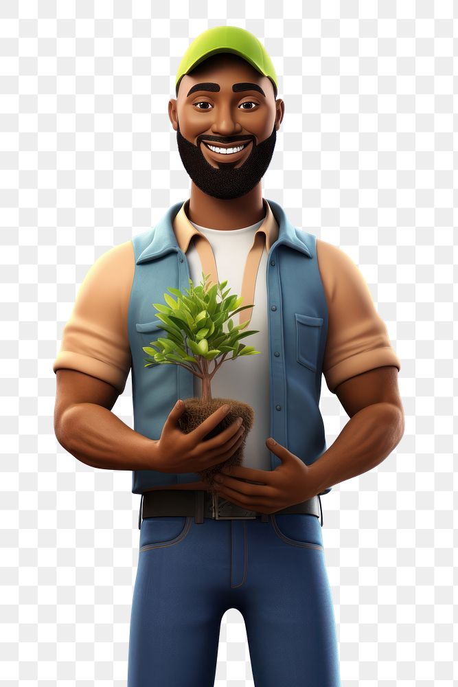 PNG Plant gardening smiling adult. AI generated Image by rawpixel.