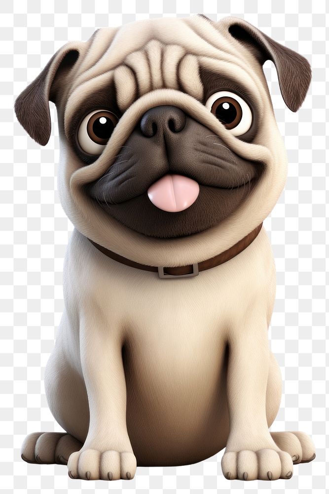 PNG Pug dog cartoon animal. AI generated Image by rawpixel.