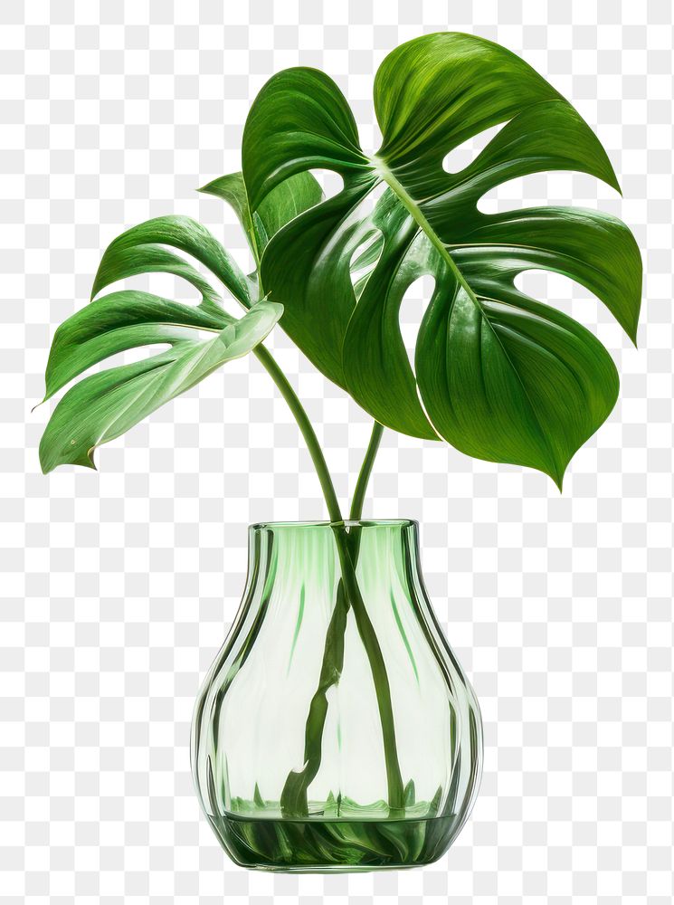 PNG Glass plant vase leaf. 