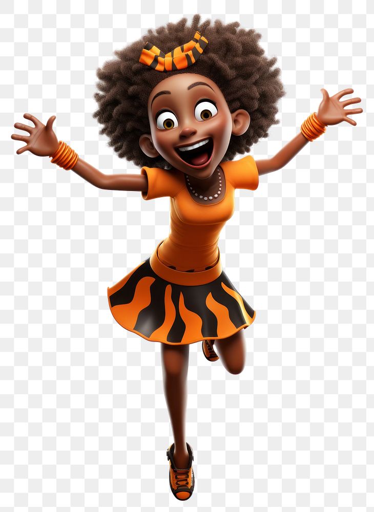 PNG Dancing smiling cartoon female. AI generated Image by rawpixel.