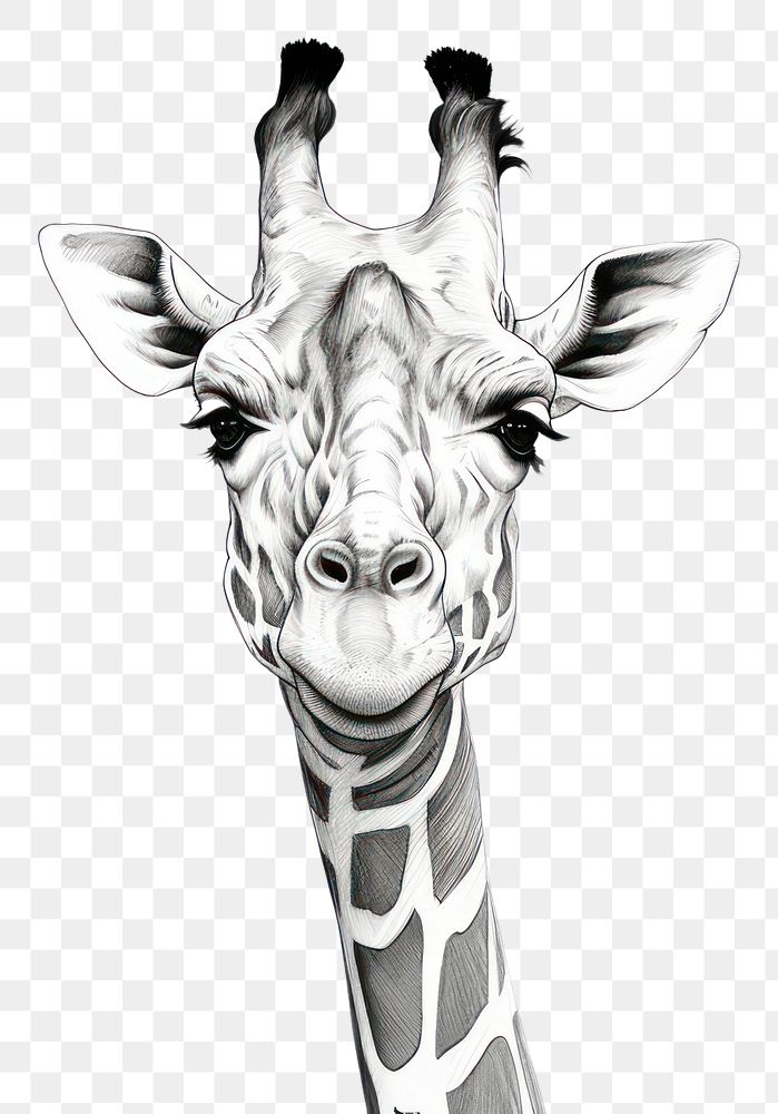 PNG Giraffe drawing sketch wildlife. AI generated Image by rawpixel.