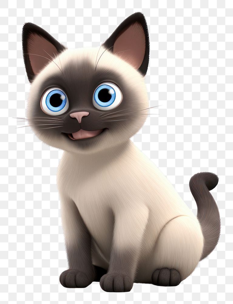 PNG Siamese cat animal cartoon siamese. AI generated Image by rawpixel.