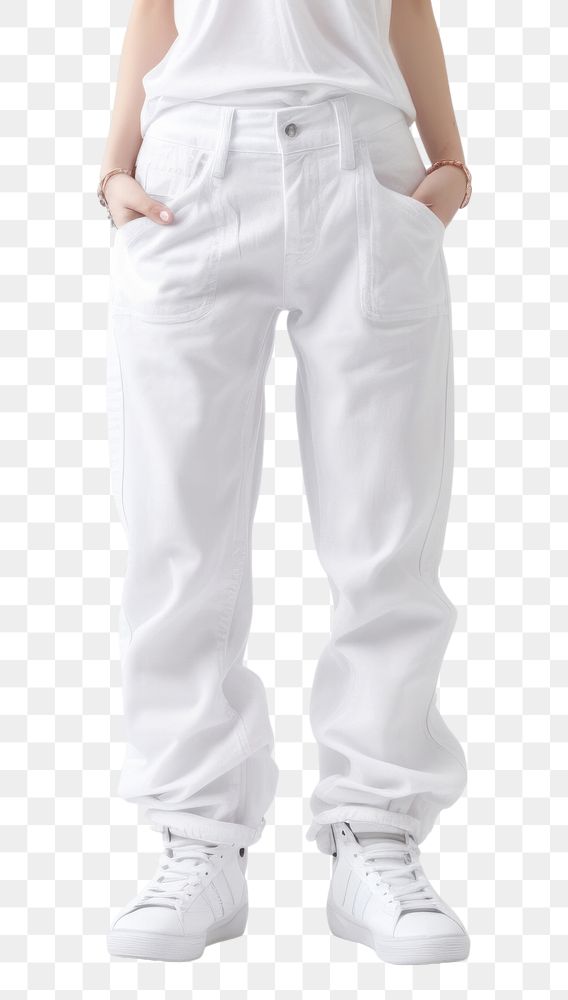 PNG Footwear pants white jeans. AI generated Image by rawpixel.
