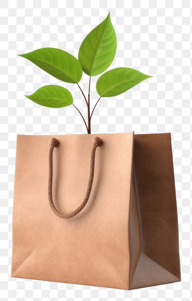 PNG Plant leaf bag flowerpot. AI generated Image by rawpixel.