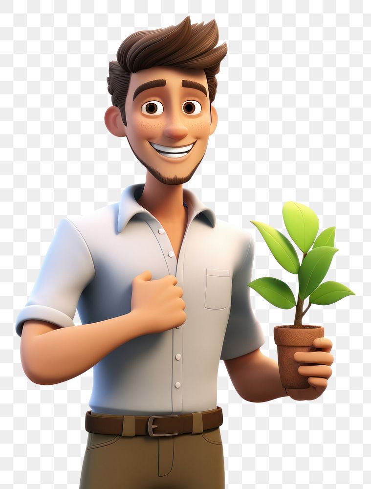 PNG Plant smiling holding cartoon. AI generated Image by rawpixel.