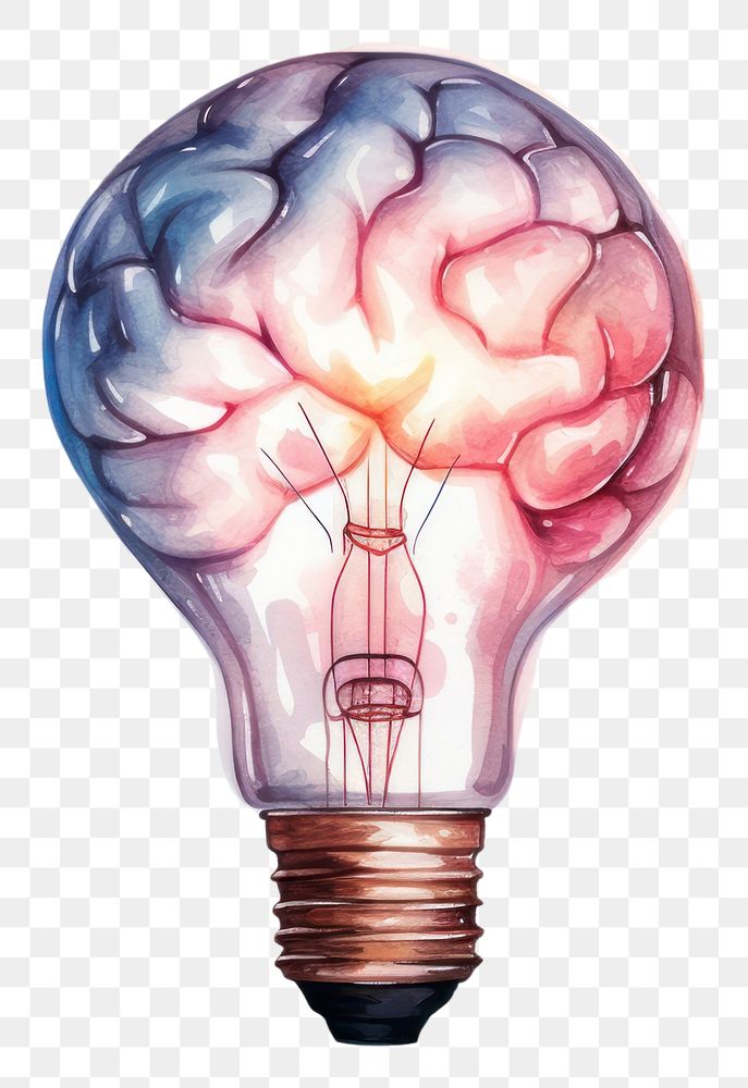 PNG Lightbulb brain illuminated innovation. 