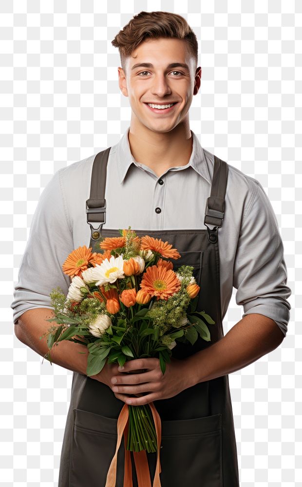 PNG Flower adult apron plant. AI generated Image by rawpixel.