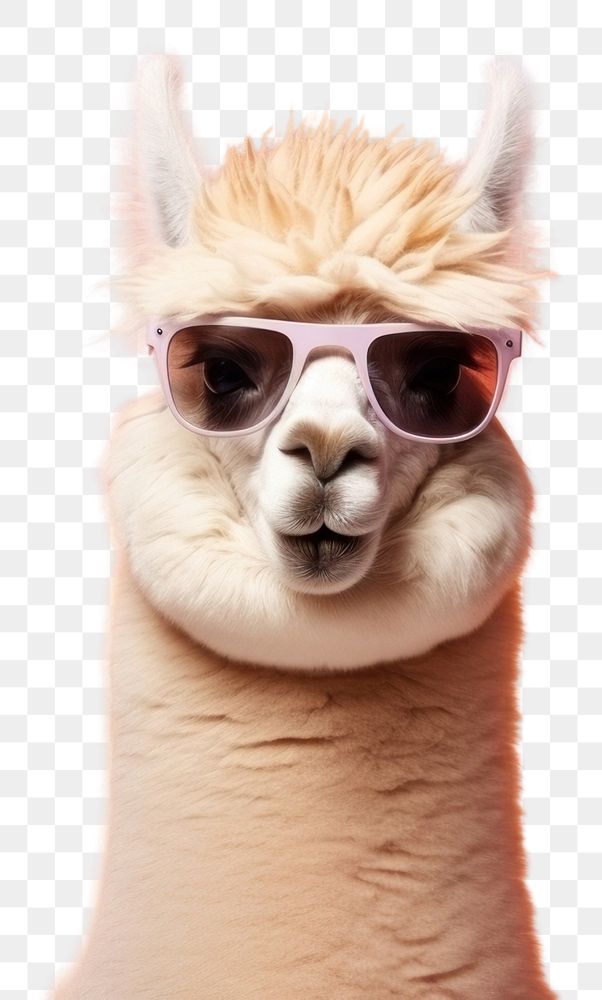 PNG Sunglasses alpaca mammal animal. AI generated Image by rawpixel.