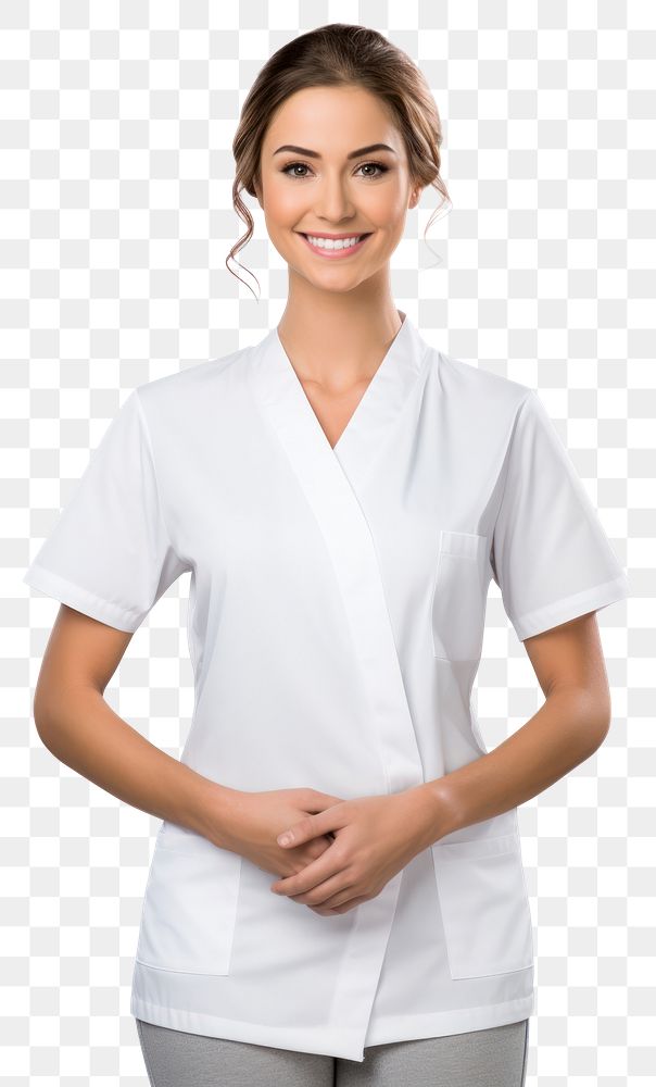PNG Blouse white transparent background stethoscope. AI generated Image by rawpixel.