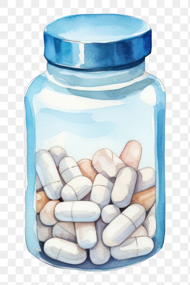 PNG Pill bottle jar white background. AI generated Image by rawpixel.