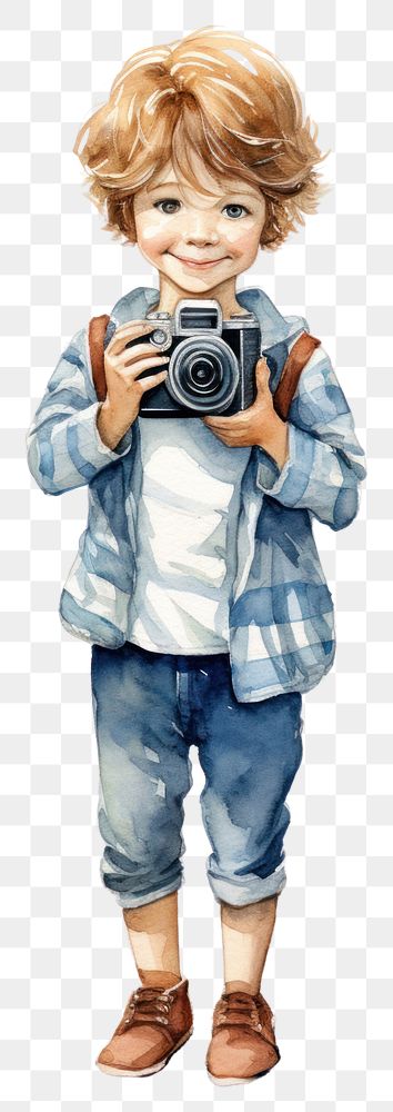 PNG Portrait camera child kid. AI generated Image by rawpixel.