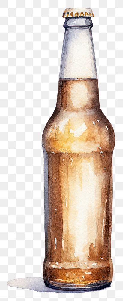 PNG Bottle beer glass drink. AI generated Image by rawpixel.
