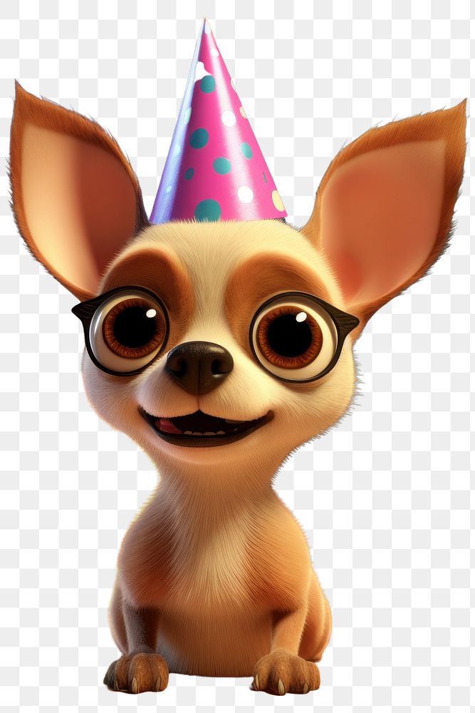 PNG Chihuahua birthday dessert cartoon. AI generated Image by rawpixel.