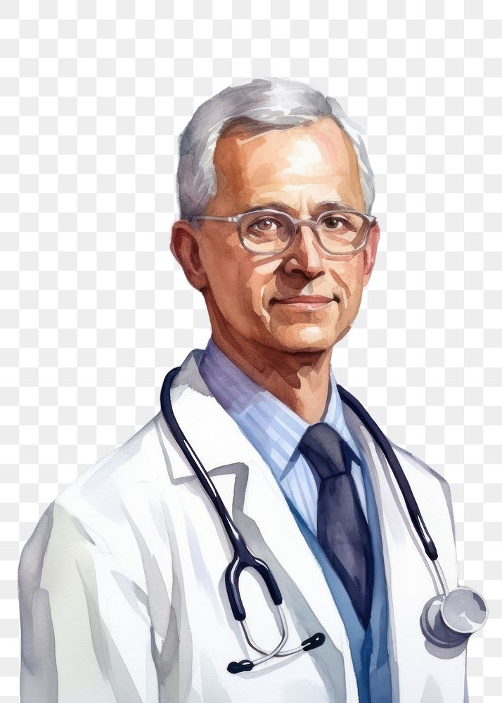 PNG Doctor stethoscope portrait hospital. AI generated Image by rawpixel.