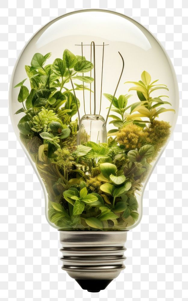 PNG Lightbulb plant electricity illuminated. AI generated Image by rawpixel.